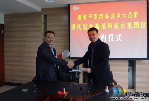 华阳街道：现代农业蔬菜科技示范园区签约举行(图1)