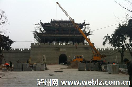 泸州“东大门”仿古城楼本月底完工(图2)