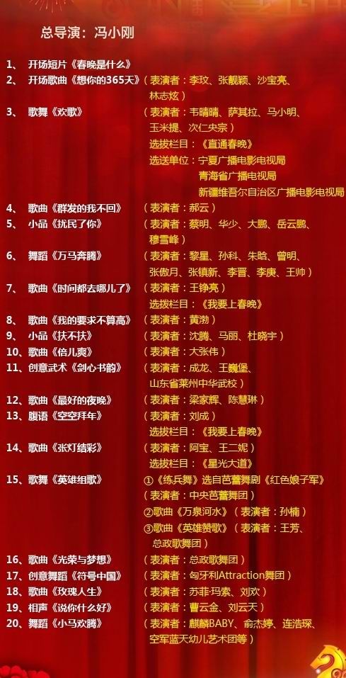 央视春晚节目单公布:共42个节目其中5个语言类(图1) 央视春晚节目单公布:共42个节目其中5个语言类(图1)