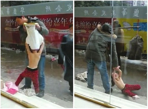网曝宜宾一女童衣服被老爸扒光当街拖行