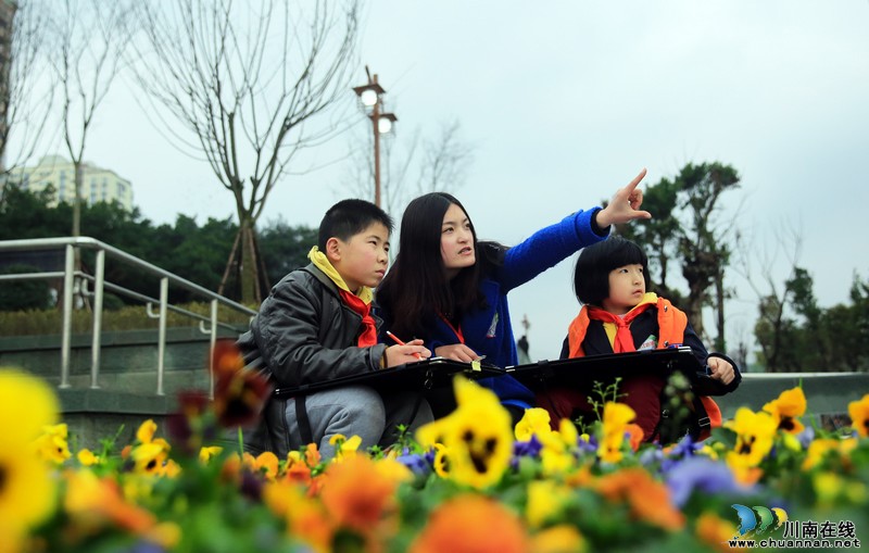 泸州：千名学生同绘春色(图1)
