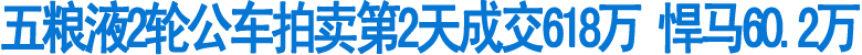 五粮液2轮公车拍卖第二天成交618万&nbsp;悍马60.2万(图1)