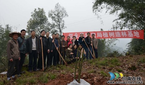 叙永县地税局与帮扶村群众共建“税民小竹林”(图1)