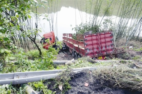 大货压倒竹子&nbsp;村民要价一万八(图1)