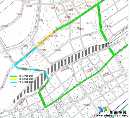 宜宾县城北金江大道西延连接万兴现代城工程加紧施工(图1)