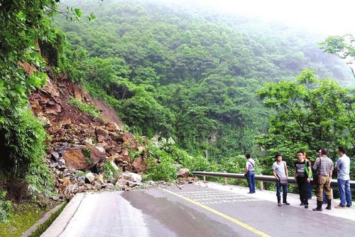 泸州古蔺箭竹塌方&nbsp;S309线道路中断(图1)
