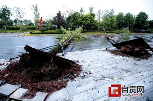 自贡昨日遭遇狂风暴雨 居民屋顶被掀翻(图5) 自贡昨日遭遇狂风暴雨 居民屋顶被掀翻(图5)