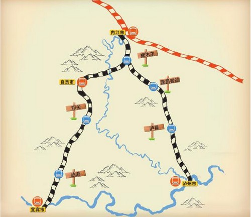 内江北站接轨川南城际铁路和成渝客专(图3)