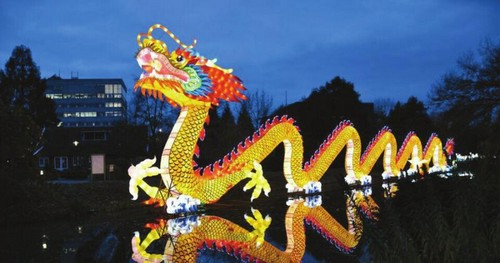 自贡彩灯"照亮"荷兰&nbsp;两只"恐龙"留下定居(图1)