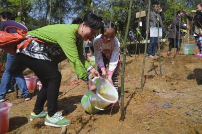 千人约会盐都植物园&nbsp;爸爸妈妈一起来植树(图2)