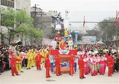 图说宜宾《民俗篇》之一大坝高装走戏台(图2)