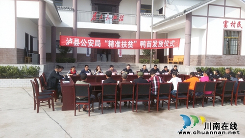 泸县公安局到嘉明镇开展鸭苗赠送活动(图1) 泸县公安局到嘉明镇开展鸭苗赠送活动(图1)