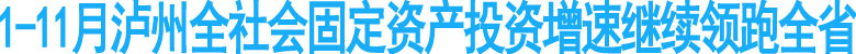 1-11月泸州全社会固定资产投资增速全省第一