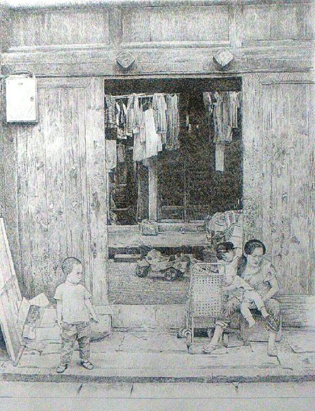 市民创作钢笔画 重温宜宾老街生活(图2) 市民创作钢笔画 重温宜宾老街生活(图2)