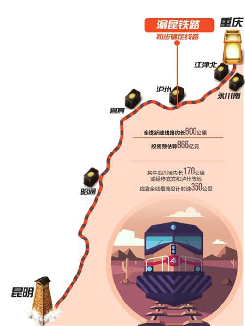 渝昆高铁线路初步确定 泸州和合江有站(图1) 渝昆高铁线路初步确定 泸州和合江有站(图1)