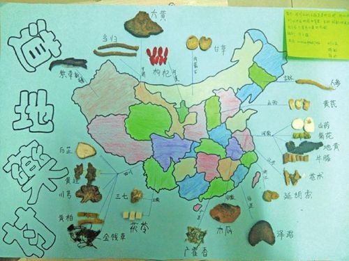 新鲜!泸州3大学生手绘全国道地药材分布图(图1) 新鲜!泸州3大学生手绘全国道地药材分布图(图1)