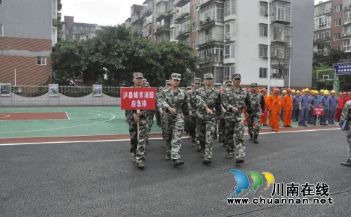 四川省军区对泸县应急大队进行民兵整组点验(图2)