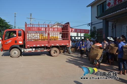 泸县多部门到太伏青桥村送鸡苗助力脱贫(图1)