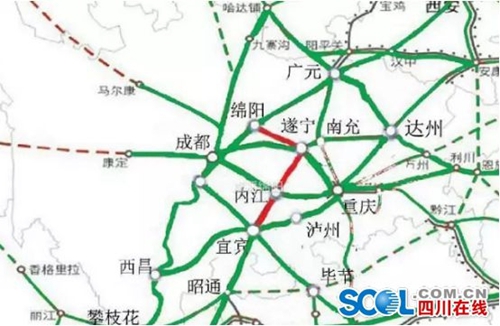 绵遂内宜城际铁路将于年底动工 2020年建成(图2) 绵遂内宜城际铁路将于年底动工 2020年建成(图2)