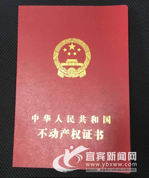告别“双证”&nbsp;宜宾市第一本不动产权证书颁发(图1)