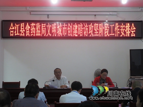 合江食药监局召开创文暗访攻坚阶段工作安排会(图1)