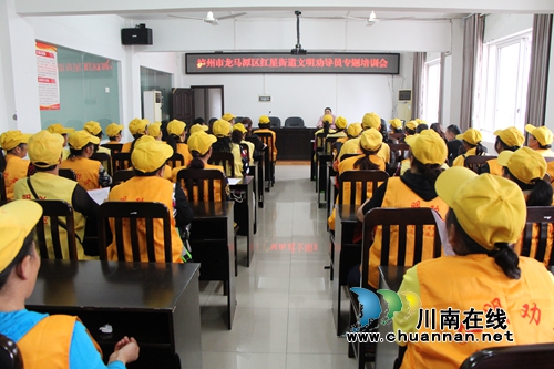 龙马潭红星街道召开文明劝导员专题培训会(图1)