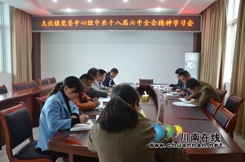 泸县太伏镇党委中心组学习十八届六中全会精神(图1)