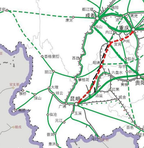 渝昆高铁四川拟设5车站 泸州5年后1小时飙重庆(图2) 渝昆高铁四川拟设5车站 泸州5年后1小时飙重庆(图2)
