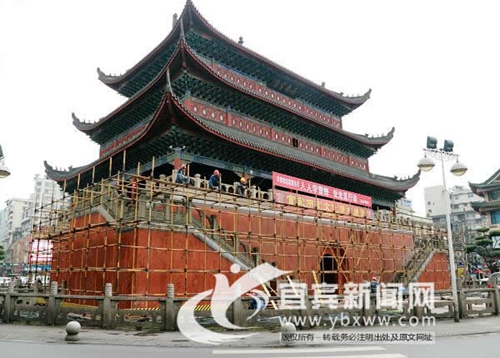 宜宾标志性建筑大观楼修缮 暂停开放一个月(图1) 宜宾标志性建筑大观楼修缮 暂停开放一个月(图1)