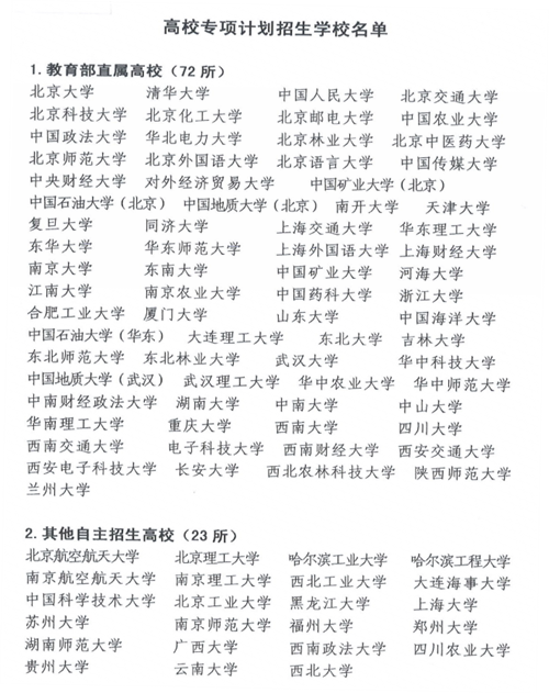 2017高校专项招生计划出炉&nbsp;古蔺叙永合江在列(图1)