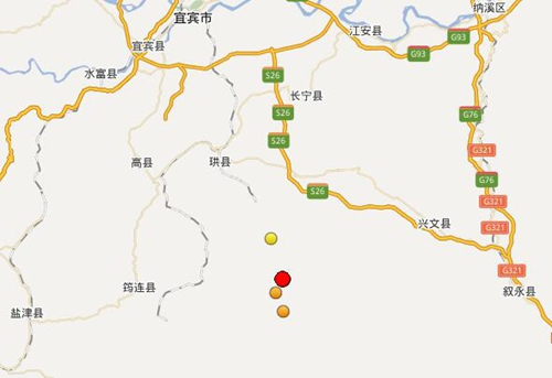 今日13时40分 宜宾珙县附近发生4.9级地震(图1) 今日13时40分 宜宾珙县附近发生4.9级地震(图1)