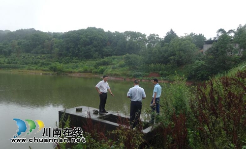 泸县立石镇检查塘库堰汛期安全(图1)