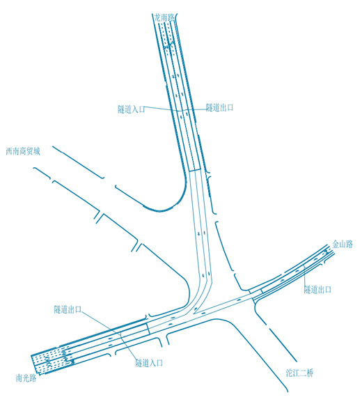 双向4车道 泸州沱江二桥北岸下穿隧道通车(图2) 双向4车道 泸州沱江二桥北岸下穿隧道通车(图2)