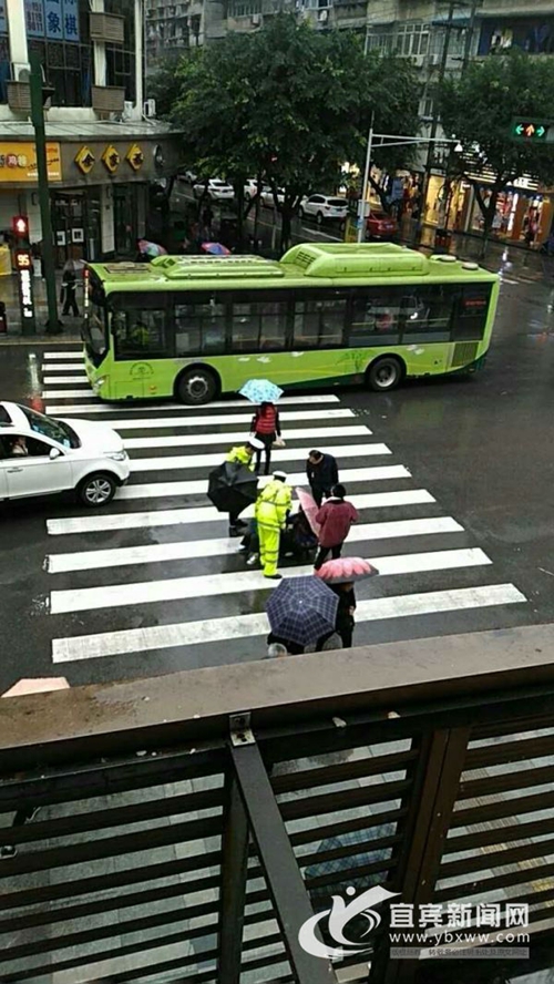 宜宾：老人雨中被撞&nbsp;交警撑伞跪地救助