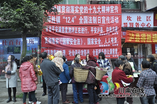 泸县得胜镇开展“12.4”全国法制日暨十九大精神宣传活动