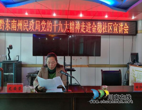 黔东南州民政局党的十九大精神宣讲会走进三穗县金穗社区(图1)