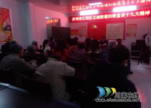 江阳区北城街道妇联走进皂角巷社区宣讲党的十九大精神(图1)