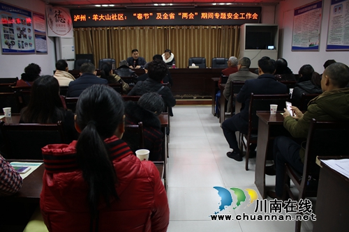 泸州市龙马潭区莲花池街道羊大山社区召开节前安全工作会