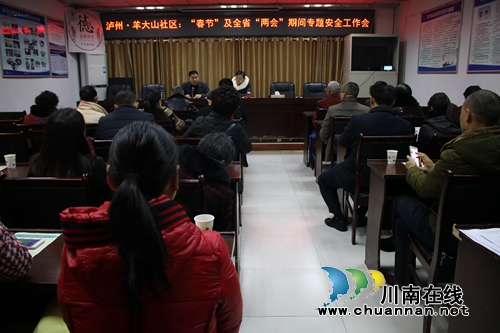 龙马潭区莲花池街道羊大山社区召开节前安全工作会