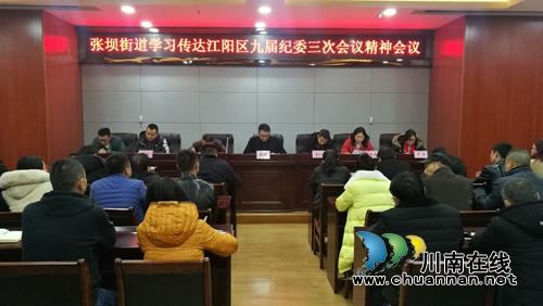江阳区张坝街道认真传达学习省、市、区纪委全会精神