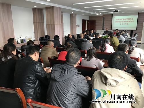江阳区华阳街道召开2018年春期教育系统开学安全工作会(图1)