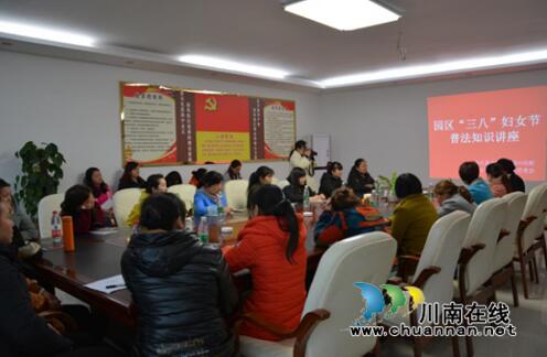 合江县园区管委会和榕山法庭联合举办“三八”妇女节普法讲座
