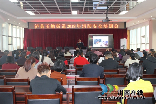 泸县玉蟾街道举办2018年消防知识培训会