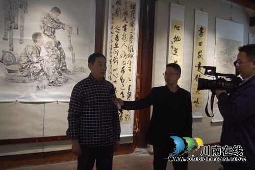翰墨丹青传真情！泸州名家书画亮相东门城楼(图6)