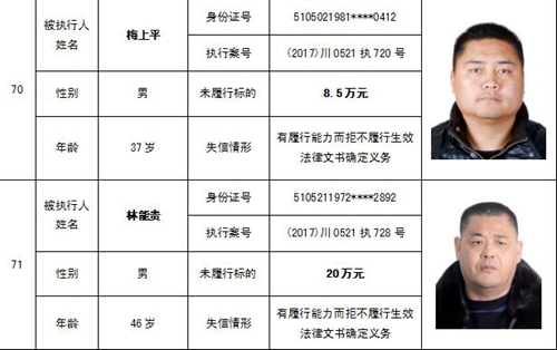 泸州中院公布一批“老赖” 看看有你认识的吗(图40) 泸州中院公布一批“老赖” 看看有你认识的吗(图40)