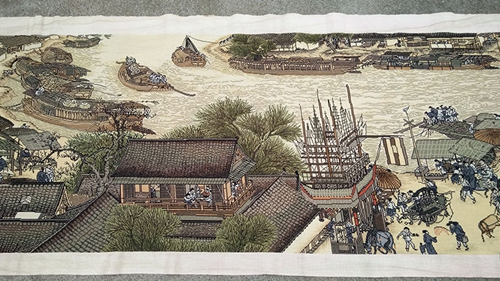 泸州女工历时四年绣制六米长《清明上河图》(图2)