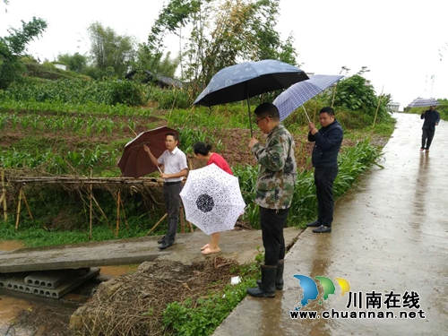 宜宾南溪区长兴镇人大查看雨后灾情(图1)
