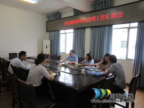 泸县依法治县办到潮河镇督查依法治理工作