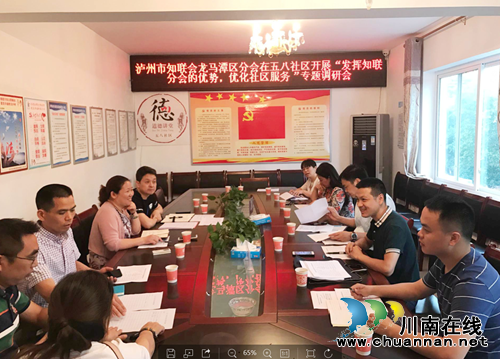 泸州市知联会龙马潭区分会开展“发挥知联分会优势，优化社区服务”专题调研