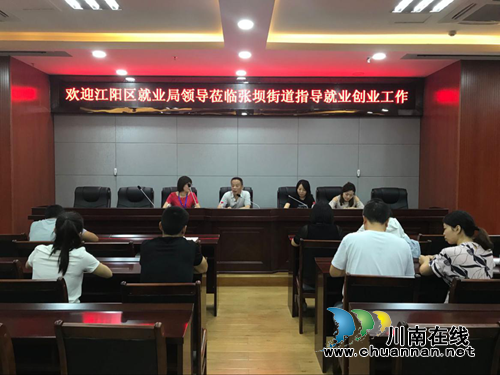 江阳区就业局领导莅临张坝街道指导就业创业工作(图1)